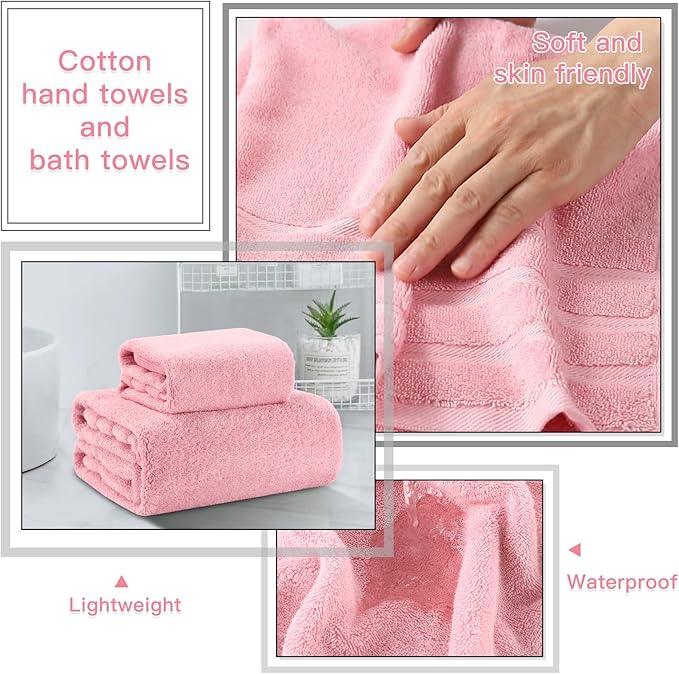 WSBArt 20PC Bathroom Accessory Set Pink Bathroom Accessories Bathroom Set, Shower Curtain Set, 2 Piece Bath Towel Set, 3PC Soap Dispenser, Toilet Brush & Trash Can - ModernBath