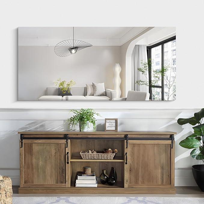 KOCUUY Frameless Mirror, 60"x28" Bathroom Mirror for Over Sink, Upgraded Shatterproof, Large Rectangle Unframed Mirror for Wall, Bathroom, Bedroom, Living Room, Entryway, Hang Horizontal/Vertical - ModernBath