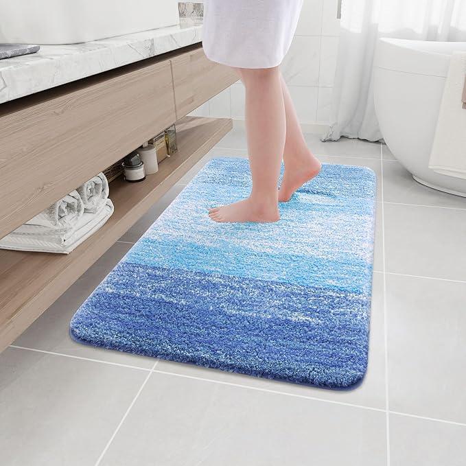 Arotive Microfiber Bathroom Rugs, Shaggy Soft and Absorbent Bath Rug, Non-Slip, Thick Plush Machine Washable Dry Bath Mats for Bathroom, Tub and Shower, 36x24, Light Royal Blue, Rectangular - ModernBath