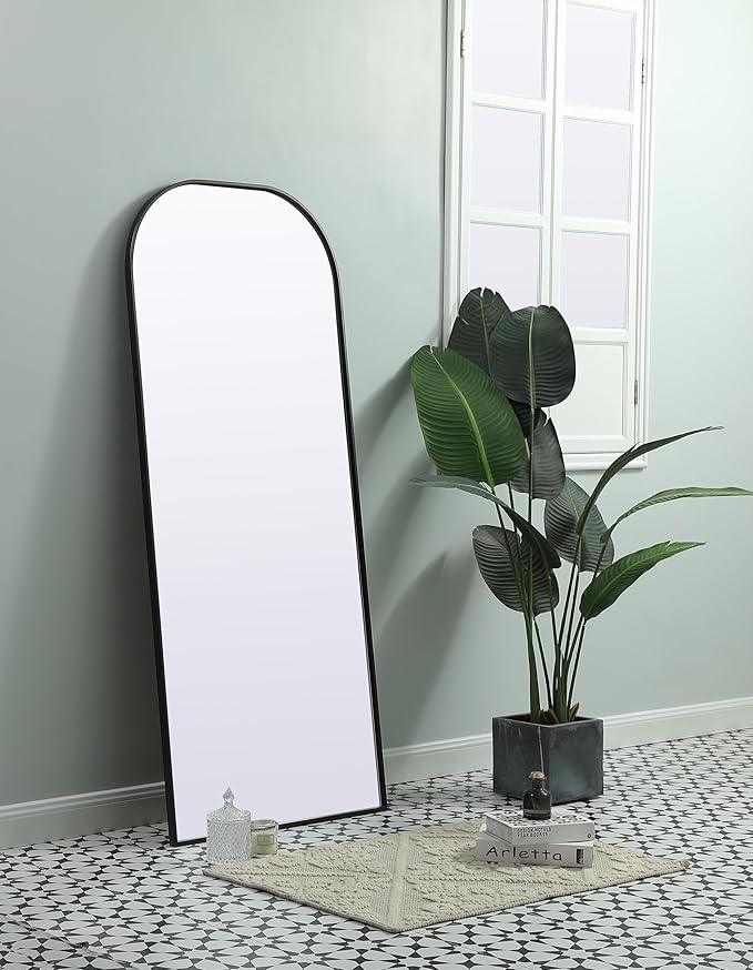 Illuminate, Metal Frame Arch Full Length Mirror 28X66 Inch in, Modern, Black - ModernBath