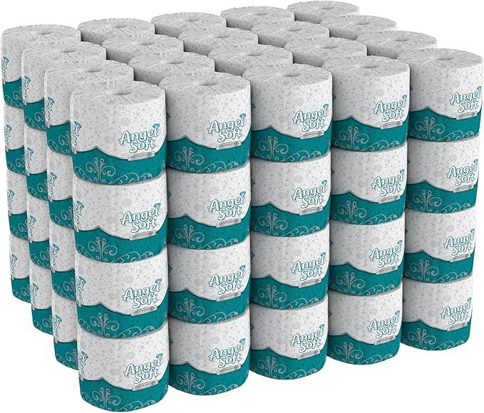 Georgia-Pacific Angel Soft Toilet Paper, 16880, Bulk Case of 80 Rolls, 450 Sheets Per Roll, Individually Wrapped, 2-Ply Soft and Strong Toilet Tissue - ModernBath