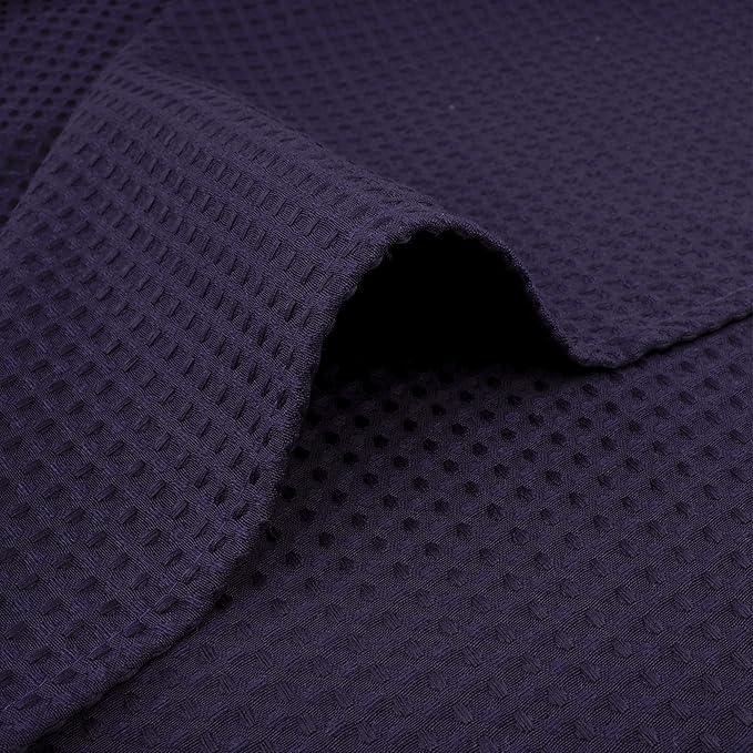 River Dream Heavyweight No Hooks Required Dotted Waffle Weave Shower Curtain with Snap in Liner - 71W x 74H,Hotel Grade,Spa Like Bath Curtain,Regal Purple - ModernBath