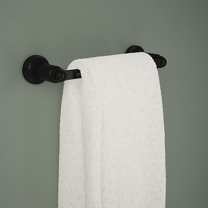Delta Saylor 2-Piece Bathroom Set with 8 in. Hand Towel Holder and Toilet Paper Holder | Matte Black Bathroom Accessories | Bathroom Hardware Set - ModernBath