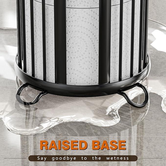 Toilet Paper Holder Stand, Freestanding Toilet Tissue Organizer, Minimalistic Storage Solution, Reserve Mega Rolls,Modern Black-2PACK - ModernBath