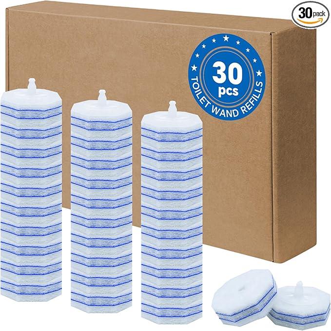 30 PCS Toilet Wand Refills Fits for Clorox Toilet Wand,Upgrade 5-Layer Disposable Bowl Cleaner Refills for Bathroom Cleaning,3X Cleaning Power,No Falling Apart - ModernBath