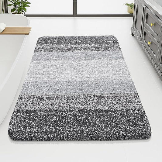 Arotive Microfiber Bathroom Rugs, Shaggy Soft and Absorbent Bath Rug, Non-Slip, Thick Plush Machine Washable Dry Bath Mats for Bathroom, Tub and Shower, 70x46, Grey, Rectangular - ModernBath