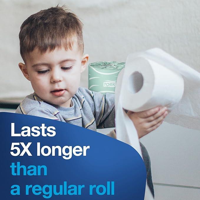 Tork Septic Safe Toilet Paper, White, 2-Ply 100% Recycled, Eco-Friendly, T24 Compatible 96 Rolls x 500 Sheets (TM1616S) - ModernBath