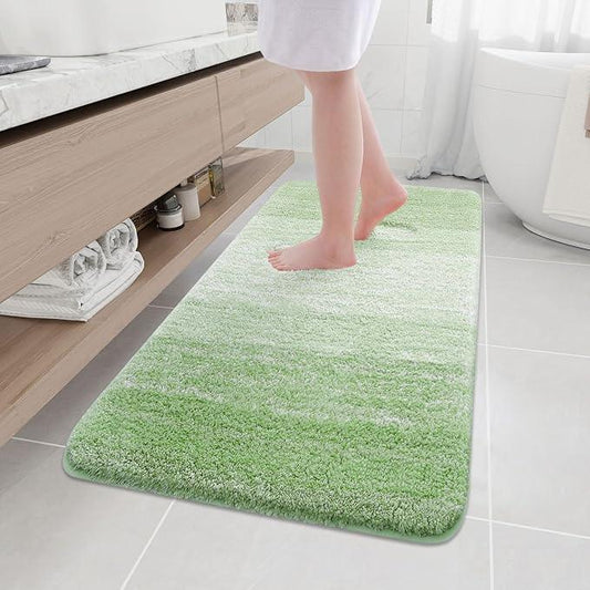 Arotive Microfiber Bathroom Rugs, Shaggy Soft and Absorbent Bath Rug, Non-Slip, Thick Plush Machine Washable Dry Bath Mats for Bathroom, Tub and Shower, 54x24, Sage Green, Rectangular - ModernBath