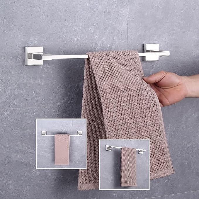 GERZWY 18 Inch Towel Bar Bathroom Wall Mounted Towel Rail, Stainless Steel Hand Towel Holder Brushed Finish JG1901A45-LS - ModernBath