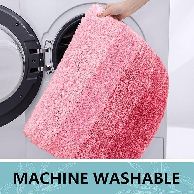 Arotive Microfiber Bathroom Rugs, Shaggy Soft and Absorbent Bath Rug, Non-Slip, Thick Plush Machine Washable Dry Bath Mats for Bathroom, Tub and Shower, 59x17, Pink, Rectangular - ModernBath