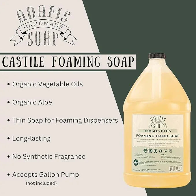 Adams Handmade Soap Liquid Foaming Soap 1 Gal - Eucalyptus (Pack of 4) - ModernBath