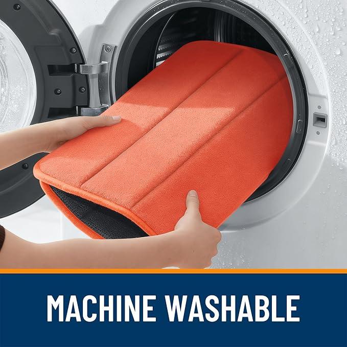OLANLY Memory Foam Bath Mat 30x20, Super Soft Absorbent Bathroom Rugs, Quick Dry, Machine Washable Shower Floor Rugs, Bathmat Carpet, Bathroom Home Decor Accessories, Coral - ModernBath