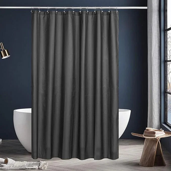 N&Y HOME Fabric Shower Curtain or Liner with Magnets Dark Charcoal Grey - Hotel Quality, Machine Washable, Water Repellent - Graphite Gray, 72x72 - ModernBath