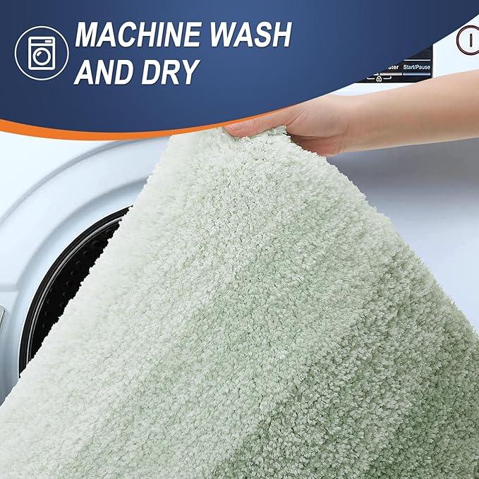 OLANLY Bathroom Runner Rugs 59x20, Extra Soft Absorbent Microfiber Bath Rugs, Rubber Backing, Quick Dry, Washable Bath Mats for Bathroom Floor, Tub and Shower, Home Decor Accessories, Sage Green - ModernBath