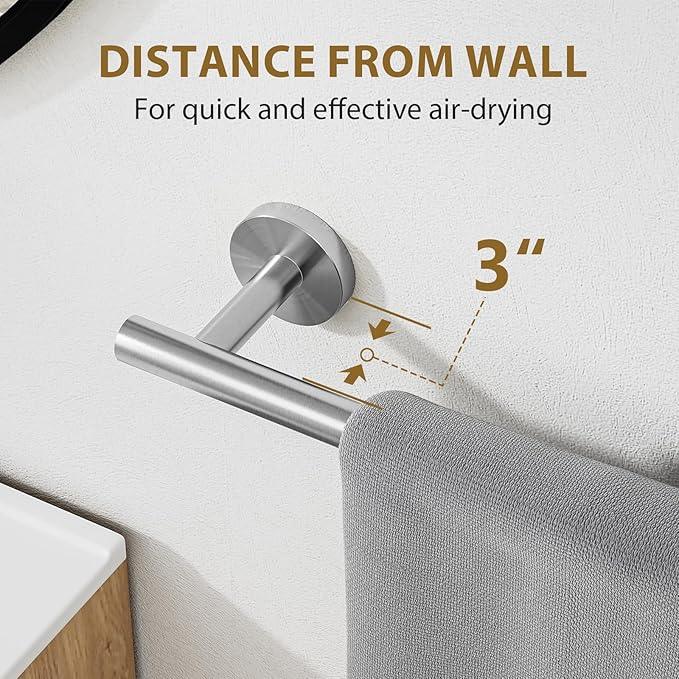18 Inch Brushed Nickel Towel Bar, Thicken Towel Rack for Bathroom Wall Mounted, SUS304 Stainless Steel Towel Rod, Modern Home Decor (Total Length 20 Inch) - ModernBath