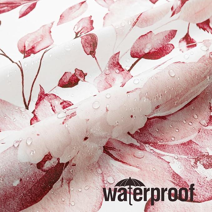 Gibelle Small Stall Shower Curtain 36 x 72, Narrow Half Pink Floral Shower Curtain for Bathroom, Watercolor Plant Eucalyptus Leaves Fabric Shower Curtain Set - ModernBath