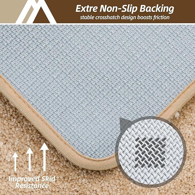 COSY HOMEER Bath Rugs for Bathroom Extra Thick - Anti-Slip Bath Mats Soft Plush Yarn Shaggy 100% Strong Mirco Polyeste Mat Living Room Bedroom Mat Floor Water Absorbent(Beige,24x36 - Inches) - ModernBath