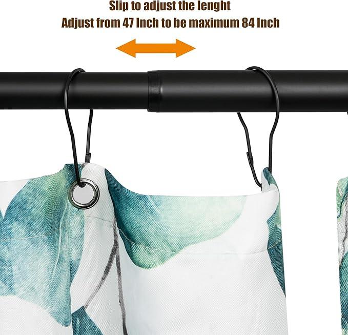 Artiwell Heavy Duty Shower Rod, Adjustable Shower Curtain Rod, Expandable 47-84 Inch, Permanent Mount Shower Rod, Never Rust Stainless Steel For Window Curtain and Closet, Matte Black - ModernBath
