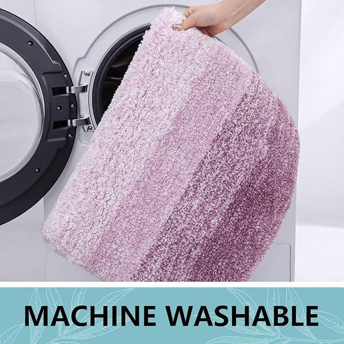 Arotive Microfiber Bathroom Rugs, Shaggy Soft and Absorbent Bath Rug, Non-Slip, Thick Plush Machine Washable Dry Bath Mats for Bathroom, Tub and Shower, 44x24, Purple, Rectangular - ModernBath