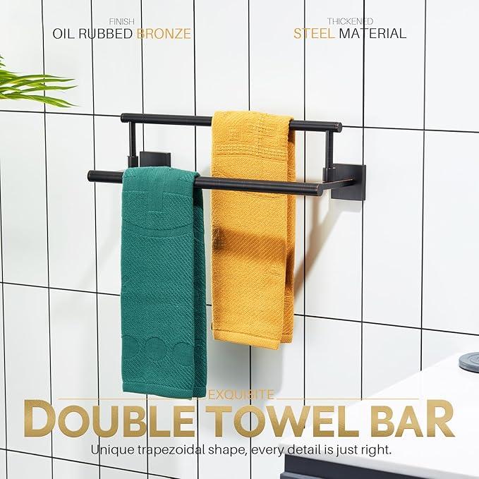 KOKOSIRI Hand Towel Bar 16-Inch Towel Holder Bathroom Rack for Bath Cabinet Towel Rails Oil Rubbed Bronze Stainless Steel B5009ORB-L16 - ModernBath