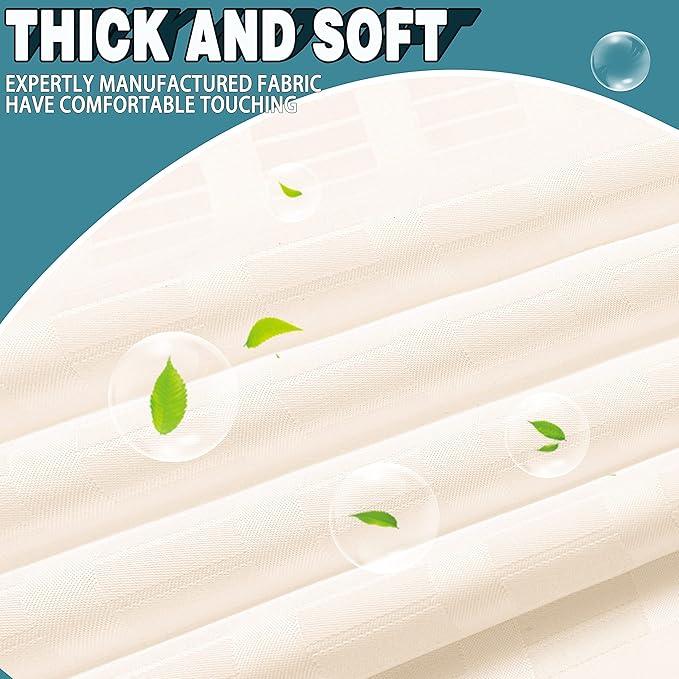 Conbo Mio No Hook Shower Curtain with Snap in Liner Set, Hotel Luxury Beige Shower Curtains for Bathroom with See Through Top Window, Waterproof, Washable 71W x 74H - ModernBath