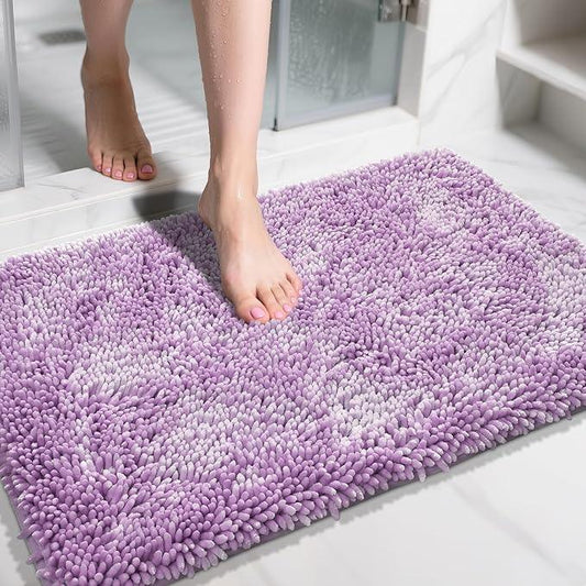Yimobra Large Bathroom Rug Non Slip 36x24 Inch, Extra Thick Soft Absorbent Chenille Bath Mat, Machine Washable Quick Dry Bath Rugs for Bathroom Floor, Tub and Shower, Home Decor Accessories, Lilac - ModernBath