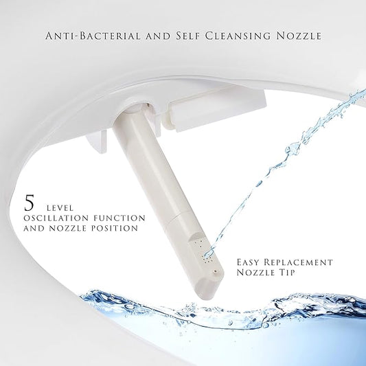 Lotus Bidet ATS-800 Round, Heated Seat, Temperature Controlled Wash, Warm Air Dryer, Easy DIY Installation, Made in Korea