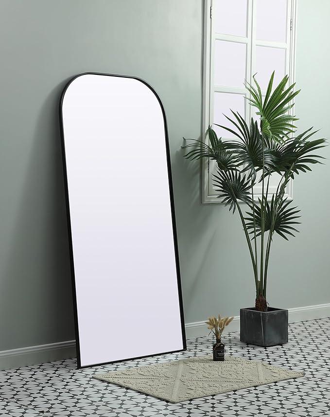 Illuminate, Metal Frame Arch Full Length Mirror 32X66 Inch in, Modern, Black - ModernBath