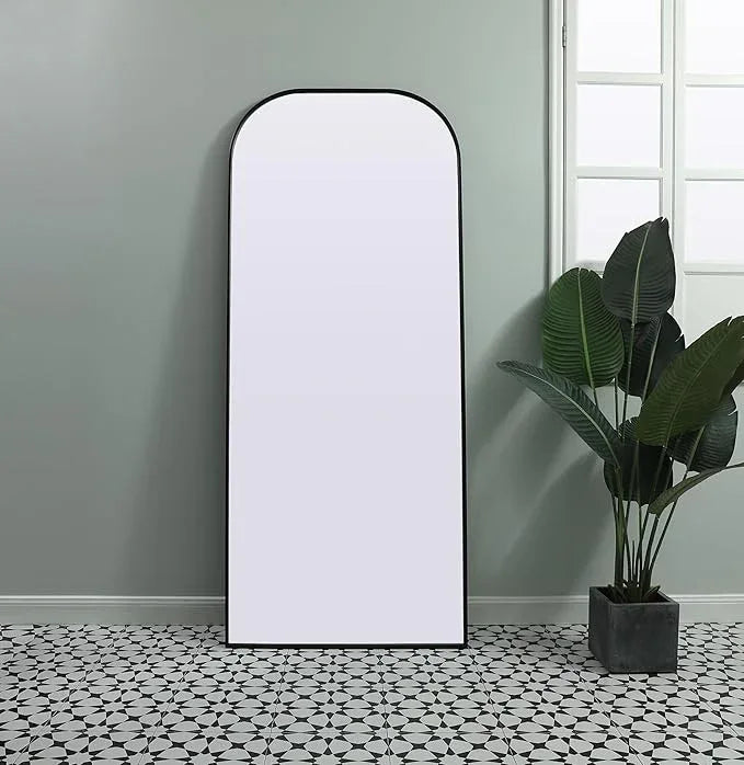 Illuminate, Metal Frame Arch Full Length Mirror 32X76 Inch in, Modern, Black - ModernBath