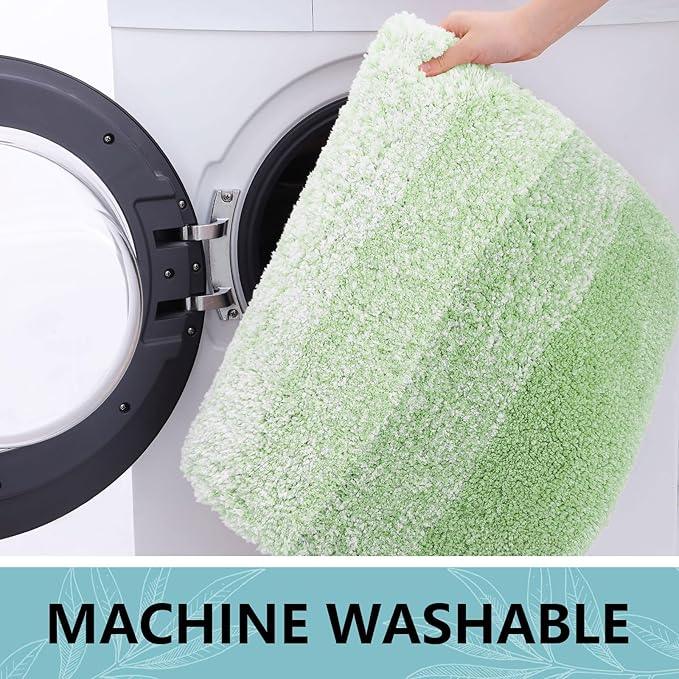 Arotive Microfiber Bathroom Rugs, Shaggy Soft and Absorbent Bath Rug, Non-Slip, Thick Plush Machine Washable Dry Bath Mats for Bathroom, Tub and Shower, 47x24, Sage Green, Rectangular - ModernBath