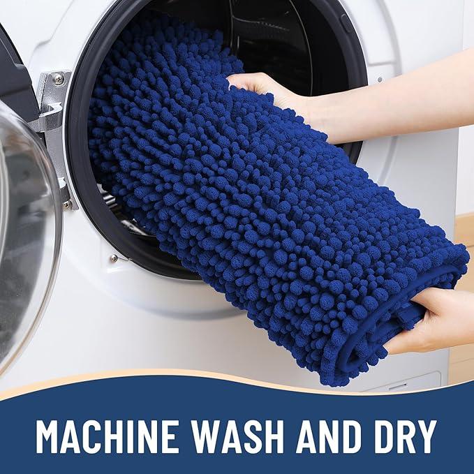 Arotive Luxury Chenille Bathroom Rug Mat, Extra Soft Thick Absorbent Shaggy Bath Rugs, Non-Slip Machine Wash Dry, Plush Bath Mats for Bathroom, Shower and Tub, 30x17, Royal Blue - ModernBath