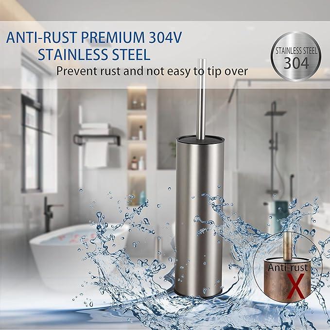 BGL Toilet Brush and Holder,Stainless Steel Toilet Brushes for Bathroom with Holder, Toilet Bowl Brush and HolderBrushed Nickel - ModernBath