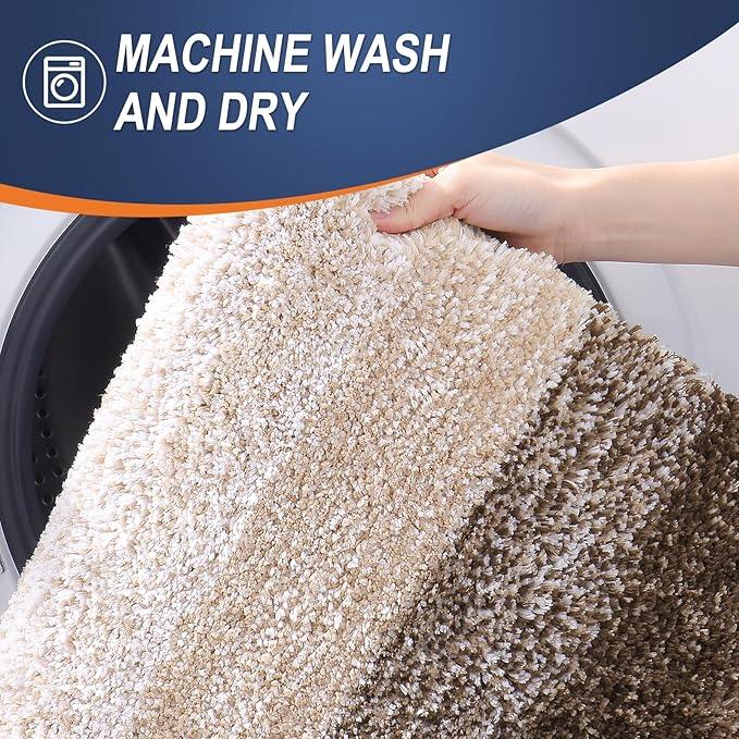 OLANLY Bathroom Rugs Mat 24x16, Extra Soft Absorbent Microfiber Bath Rugs, Rubber Backing, Quick Dry, Machine Washable Bath Mats for Bathroom Floor, Tub and Shower, Home Decor Accessories, Light Brown - ModernBath
