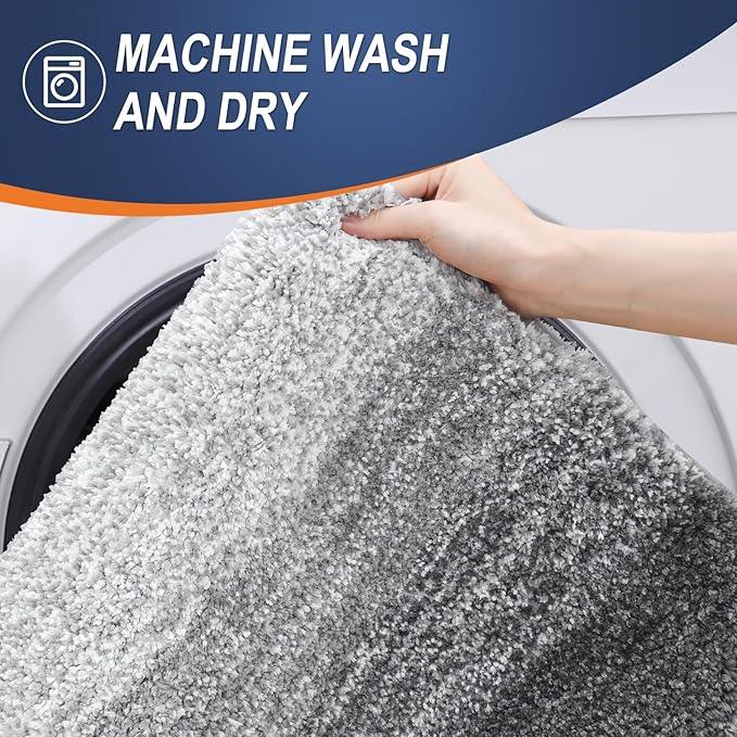 OLANLY Bathroom Runner Rugs 44x24, Extra Soft Absorbent Microfiber Bath Rugs, Rubber Backing, Quick Dry, Machine Washable Bath Mats for Bathroom Floor, Tub and Shower, Home Decor Accessories, Grey - ModernBath
