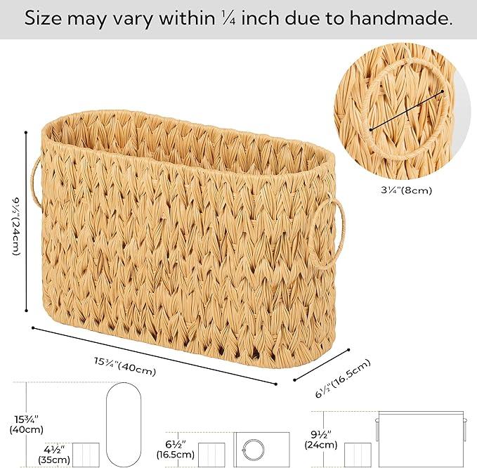 GRANNY SAYS Toilet Paper Storage, Bathroom Storage Basket, Toilet Paper Basket for 6 Mega Rolls, Toilet Paper Holder with Storage, Wicker Basket for Bathroom Accessories - ModernBath