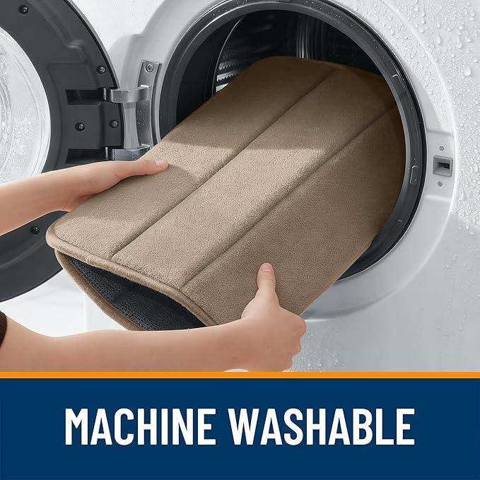 OLANLY Memory Foam Bath Mat 70x46, Super Soft Absorbent Bathroom Rugs, Quick Dry, Machine Washable Shower Floor Rugs, Bathmat Carpet, Bathroom Home Decor Accessories, Tan - ModernBath