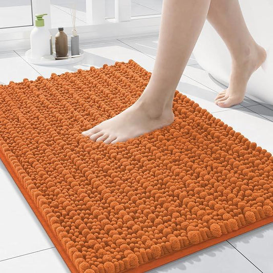 Arotive Luxury Chenille Bathroom Rug Mat, Extra Soft Thick Absorbent Shaggy Bath Rugs, Non-Slip Machine Wash Dry, Plush Bath Mats for Bathroom, Shower and Tub, 30x17, Clay - ModernBath
