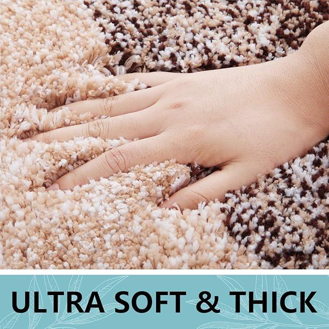 Arotive Microfiber Bathroom Rugs, Shaggy Soft and Absorbent Bath Rug, Non-Slip, Thick Plush Machine Washable Dry Bath Mats for Bathroom, Tub and Shower, 54x24, Brown, Rectangular - ModernBath