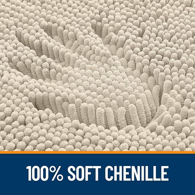 OLANLY Bathroom Rugs 36x24, Extra Soft Absorbent Chenille Bath Rugs, Rubber Backing Quick Dry, Machine Washable Bath Mats for Bathroom Floor, Tub and Shower, Home Decor Accessories, Sand - ModernBath