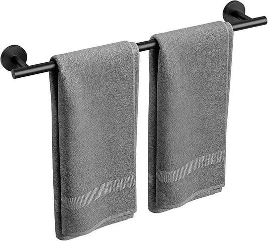 Matte Black Towel Bar, 24 Inch Bathroom Towel Rack (Total Length 26-Inch), Towel Holder Wall Mounted, Thicken SUS304 Stainless Steel Towel Rod Modern Home Decor - ModernBath