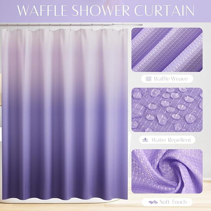 WSBArt 32PCS Bathroom Set Bathroom Sets with Shower Curtain and Rugs Purple Bathroom Accessories,Shower Curtain Set,Bathroom Rug Set with Bathroom Trash Can - ModernBath
