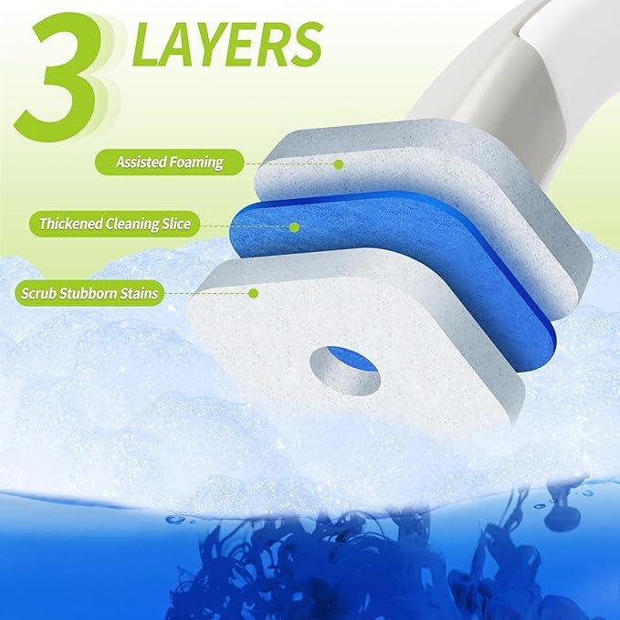 IVYROLL Toilet Bowl Cleaner Wand with 14 Refills, Disposable Toilet Brush Set with Holder, Cleaning System Starter Wand Kit, Bathroom Cleaning Set - ModernBath