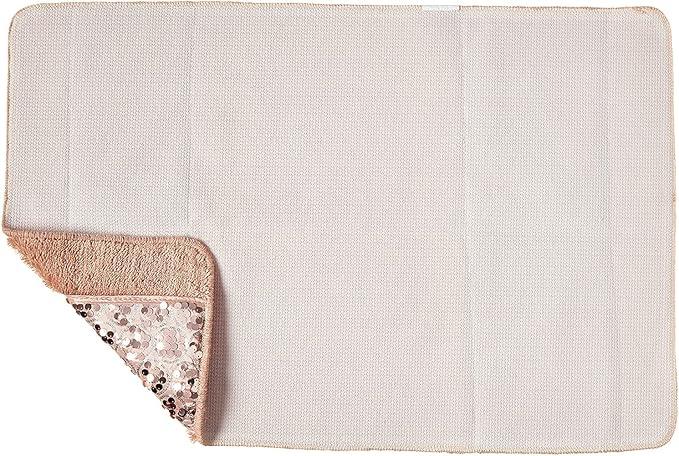 Zahari Home Sinatra Modern Bathroom Rug Classic Luxury Bath Rug Contemporary Decor Pink Bath Mat for Shower Unique Design Stylish Blush Bathroom Rug Bath Shower Tub Decor Bling Blush - ModernBath