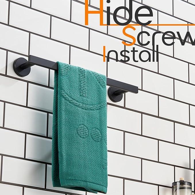16 Inch Bathroom Towel Bar Bath Towel Rack Kitchen Towel Holder Towel Hanger Wall Mounted SUS304 Stainless Steel Matte Black AN4001MB-L16 - ModernBath