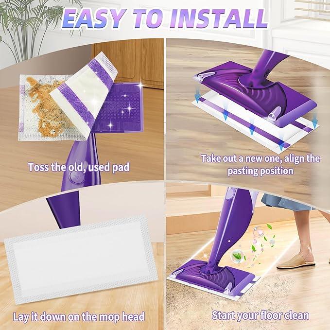 40 Count Mopping Pad for Wet Jet Mop Disposable Wetjet Pads Refills Replacement for Wet Pads Refill Compatible with Wet Jet Pads Thickness & Absorbent for Household Multi-Surface - ModernBath