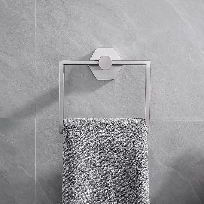 GERZWY SUS 304 Stainless Steel 2 Piece Bathroom Hardware Set Towel Ring and Toilet Paper Holder Wall Mounted, Brushed Finish - ModernBath