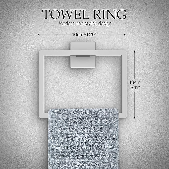 10-Pieces Brushed Nickel Bathroom Hardware Accessories Set,23.6 Inch Towel Bar Set,Stainless Steel Bathroom Hardware Set Towel Holder Set for Bathroom,Wall-Mounted Bathroom Accessories Kit - ModernBath
