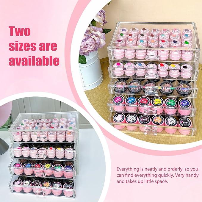Guolich 5 Tier Nail Art Decoration Storage Box，Acrylic Make Up&Jewelry Organizer with Drawers, Cosmetic Storage for Dresser Countertop and Bathroom，Transparent Acrylic Nail Art Jewelry Accessories - ModernBath