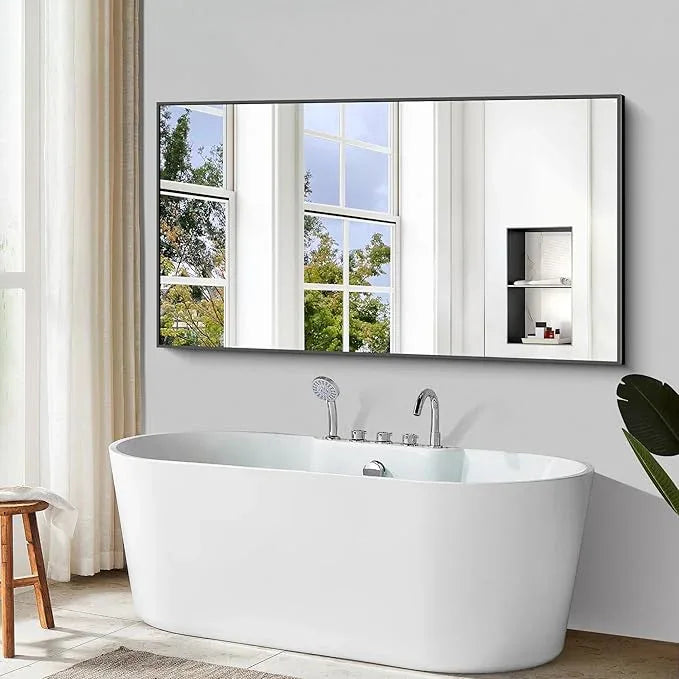 BONEWEI Bathroom Mirror,72x36 inch Bathroom Mirrors for Over Sink,Large Wall Mirror for Bathroom Wall Mounted Rectangle Mirrors,Black Vanity Mirror for Living Room,Bedroom Entryway,Horizontal/Vertical - ModernBath