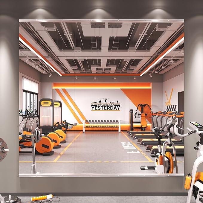 Amorho 67''x24''(Each)-3PCS Gym Mirror, Tempered Glass, Frameless Full Body Mirror for Home, Yoga Studios, Dance Rooms, Garage Gyms. - ModernBath